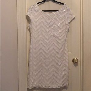 White sequin cocktail dress